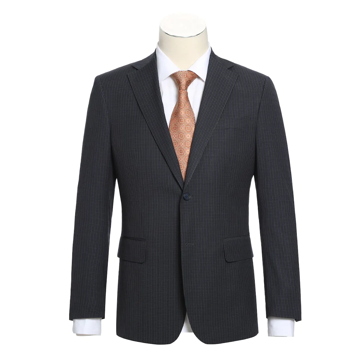 Gray Blue Micro Check Suit