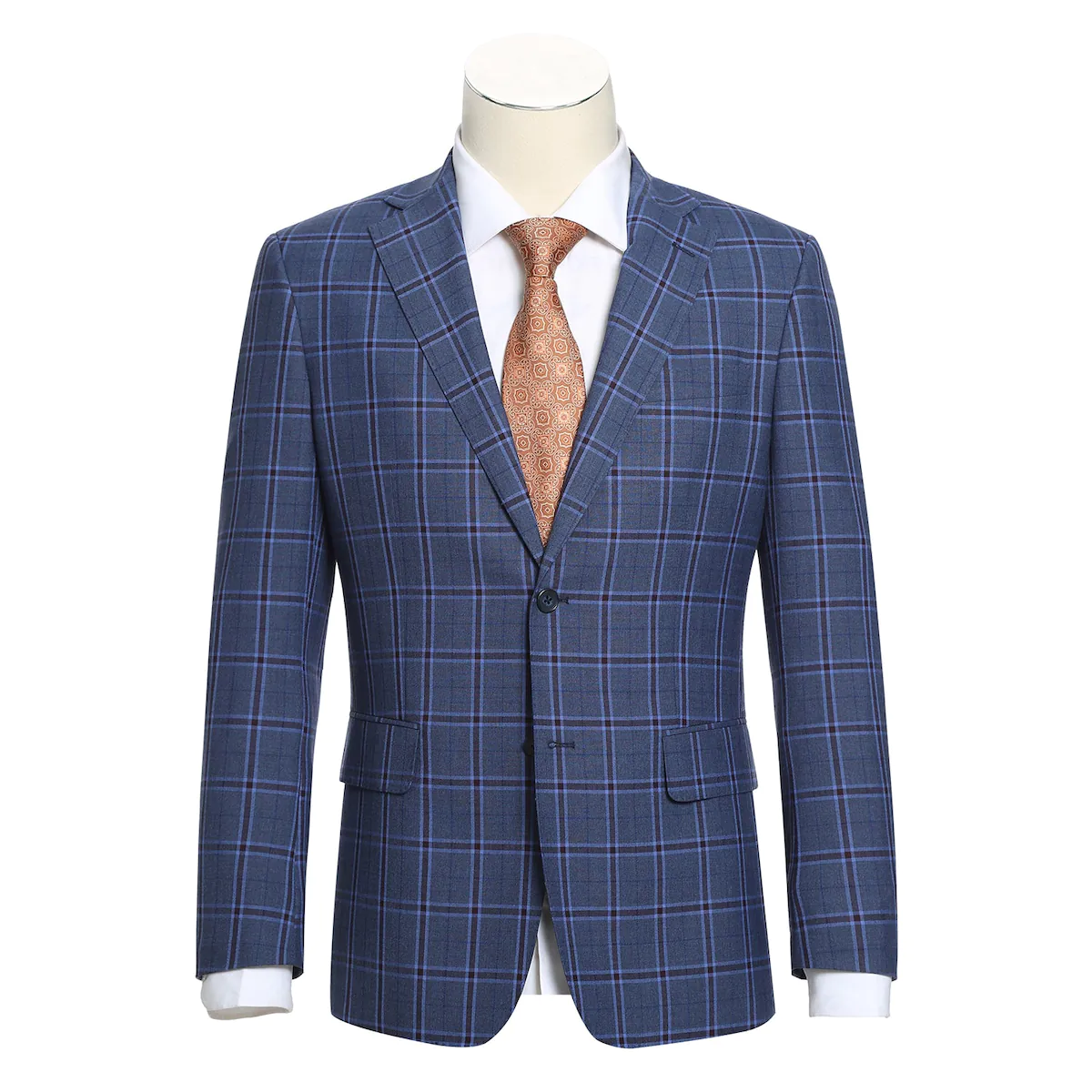 Blue Checked Notch Suit