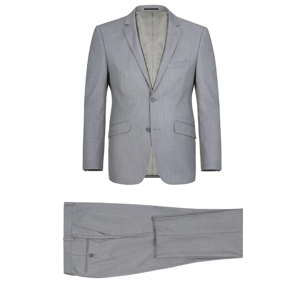 Men's Slim Fit Solid Notch Lapel 2-Piece Suit