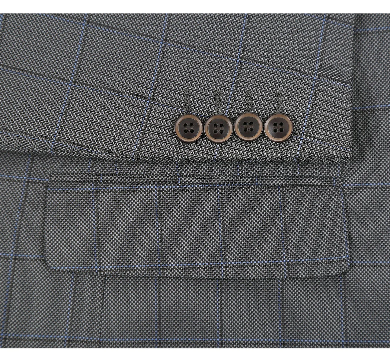 Men's Two Piece Classic Fit Windowpane Check Dress Suit