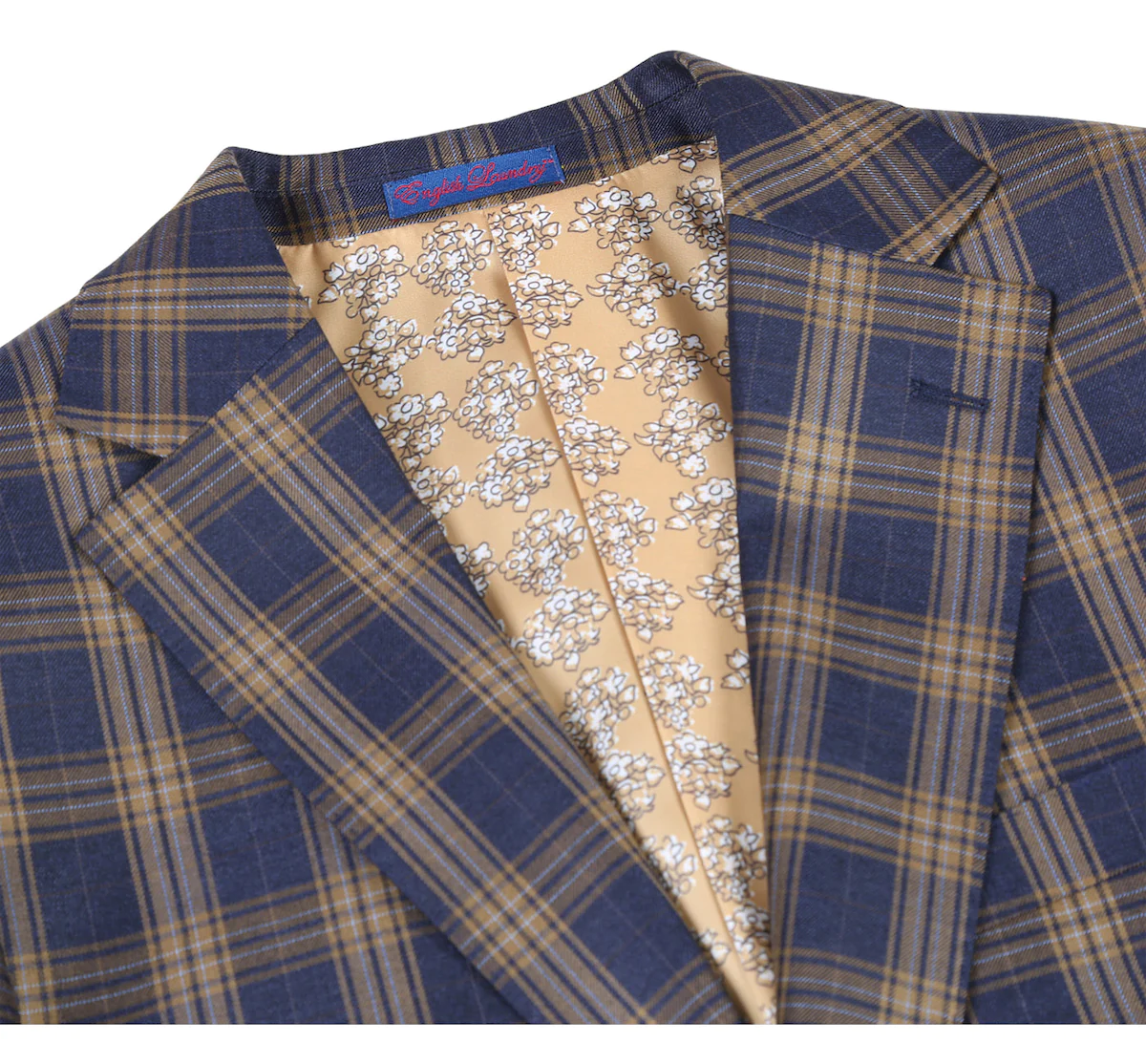 Blue with Amber Check Slim Fit Suit