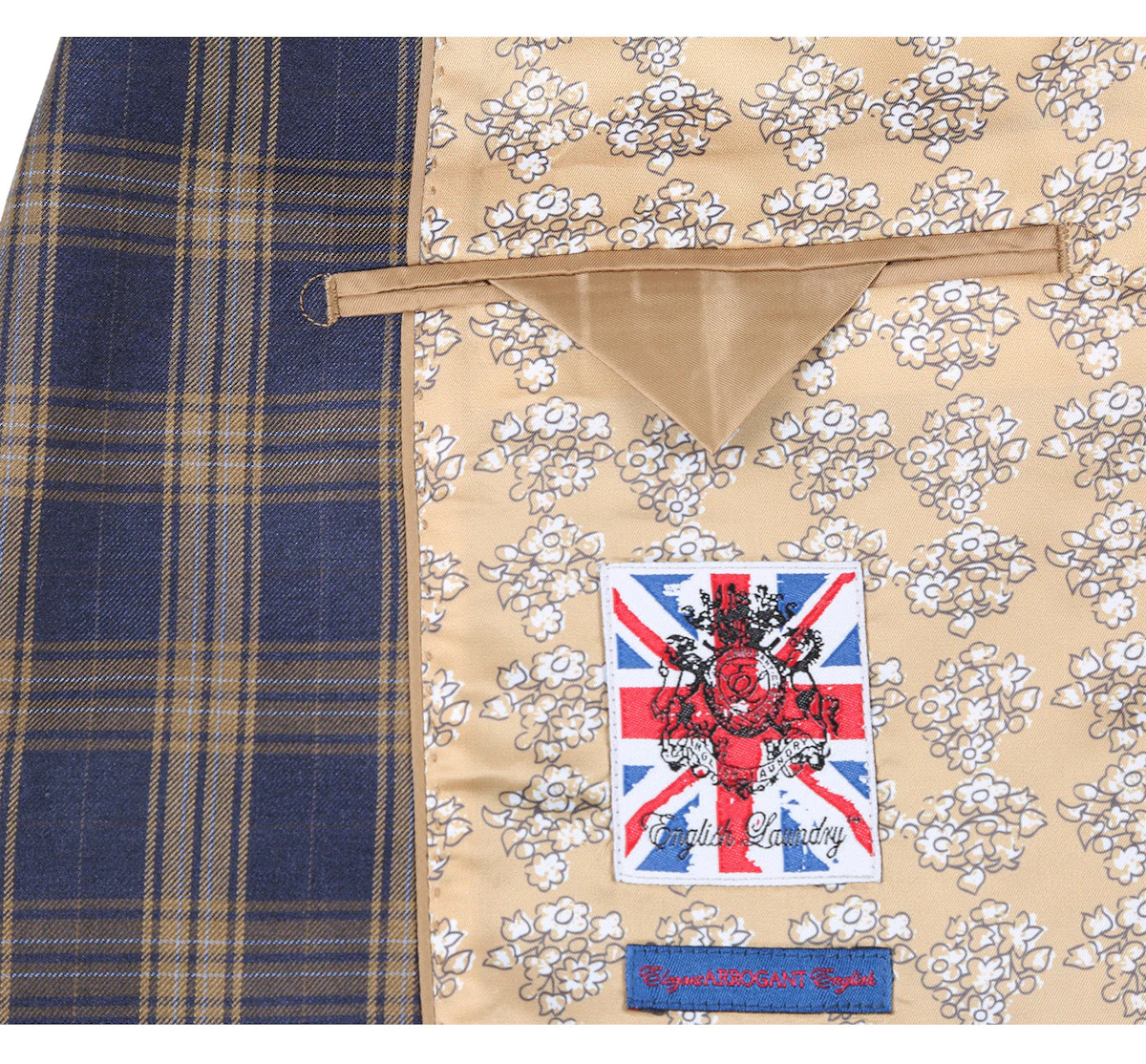 Blue with Amber Check Slim Fit Suit