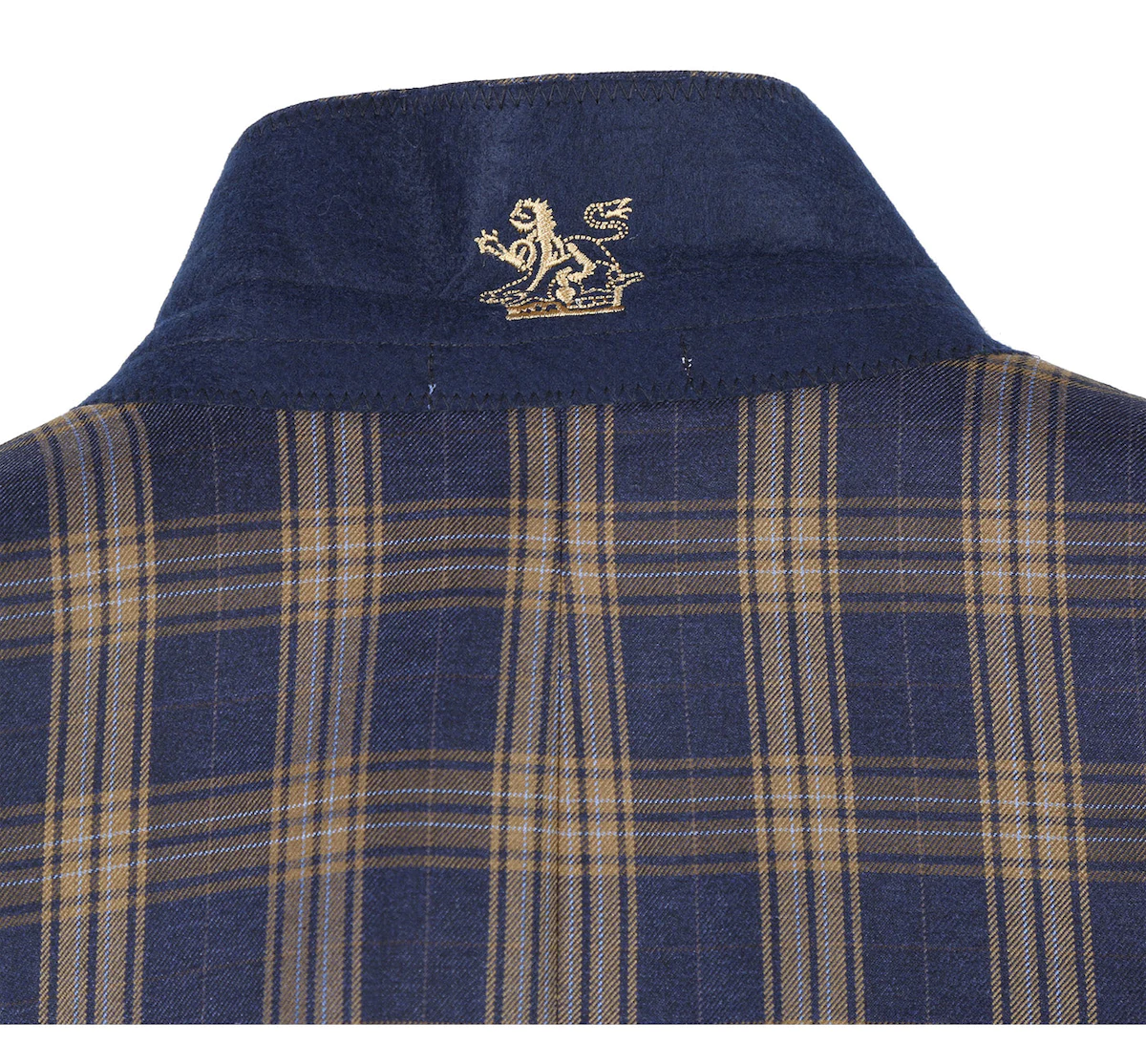 Blue with Amber Check Slim Fit Suit