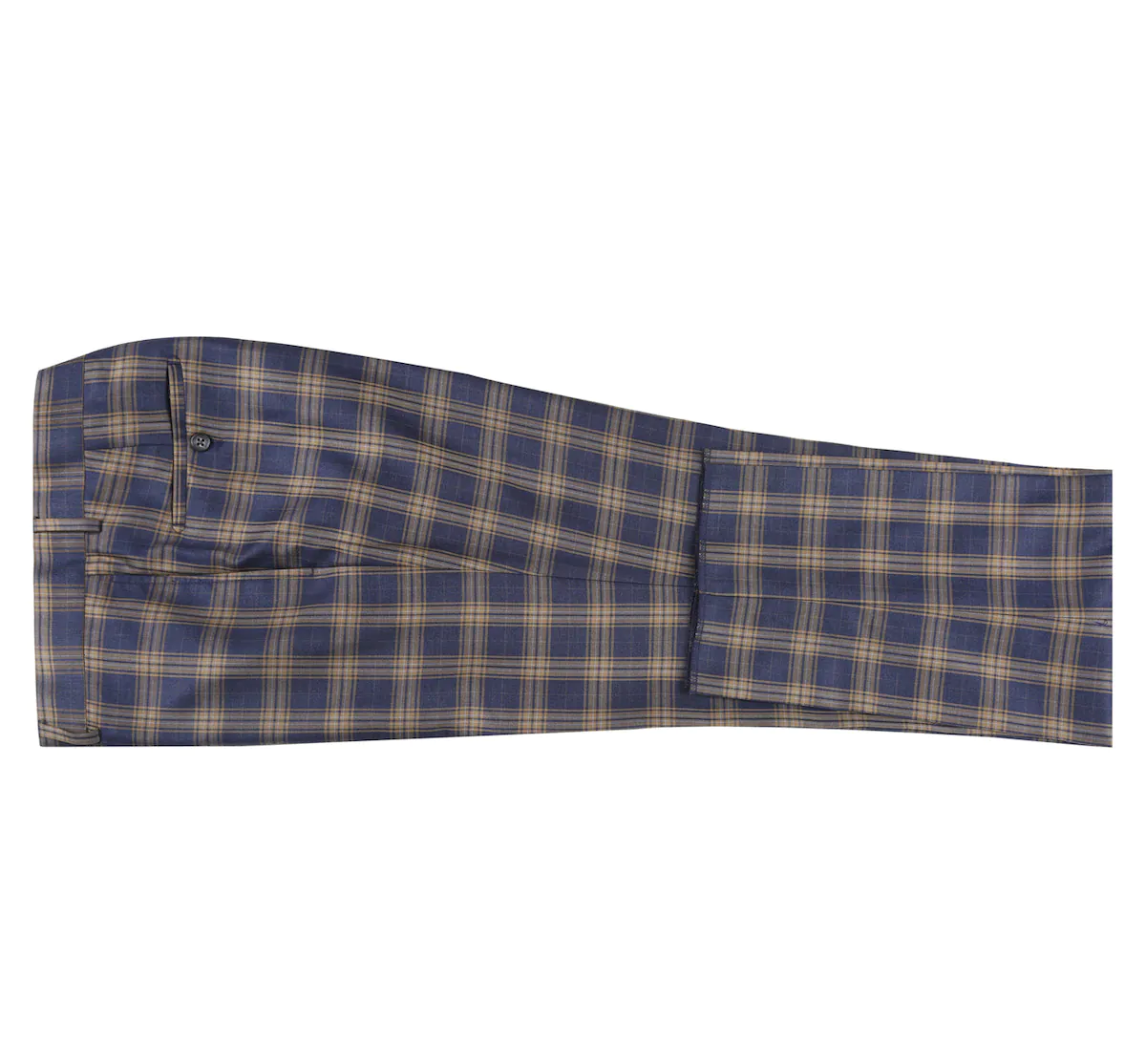 Blue with Amber Check Slim Fit Suit