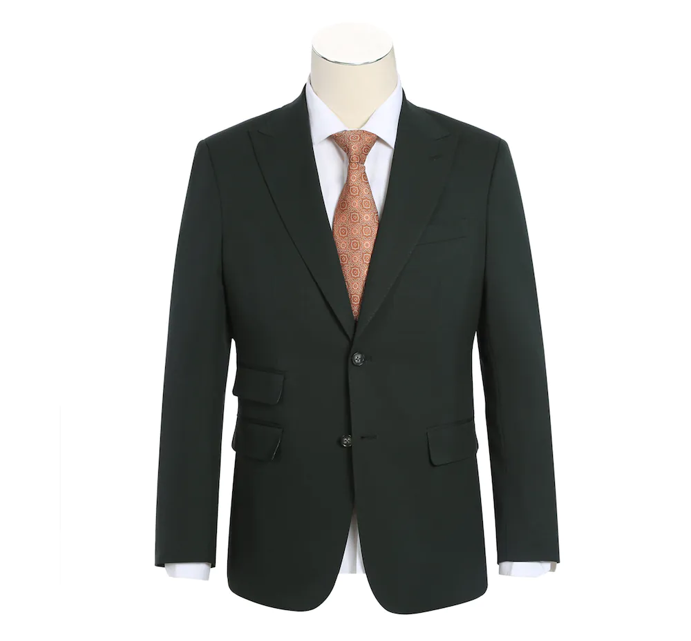 Black Twill 2 Button Wool Suit