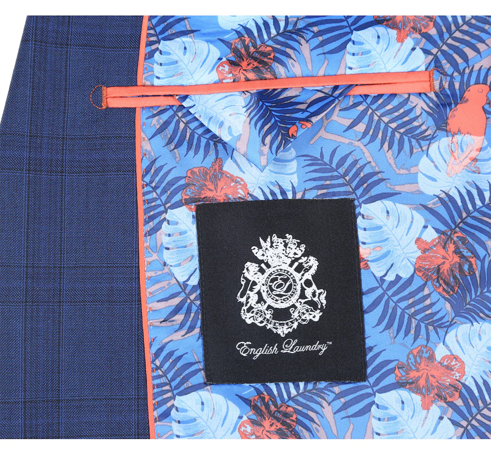 Midnight Blue Check Wool Blend Suit