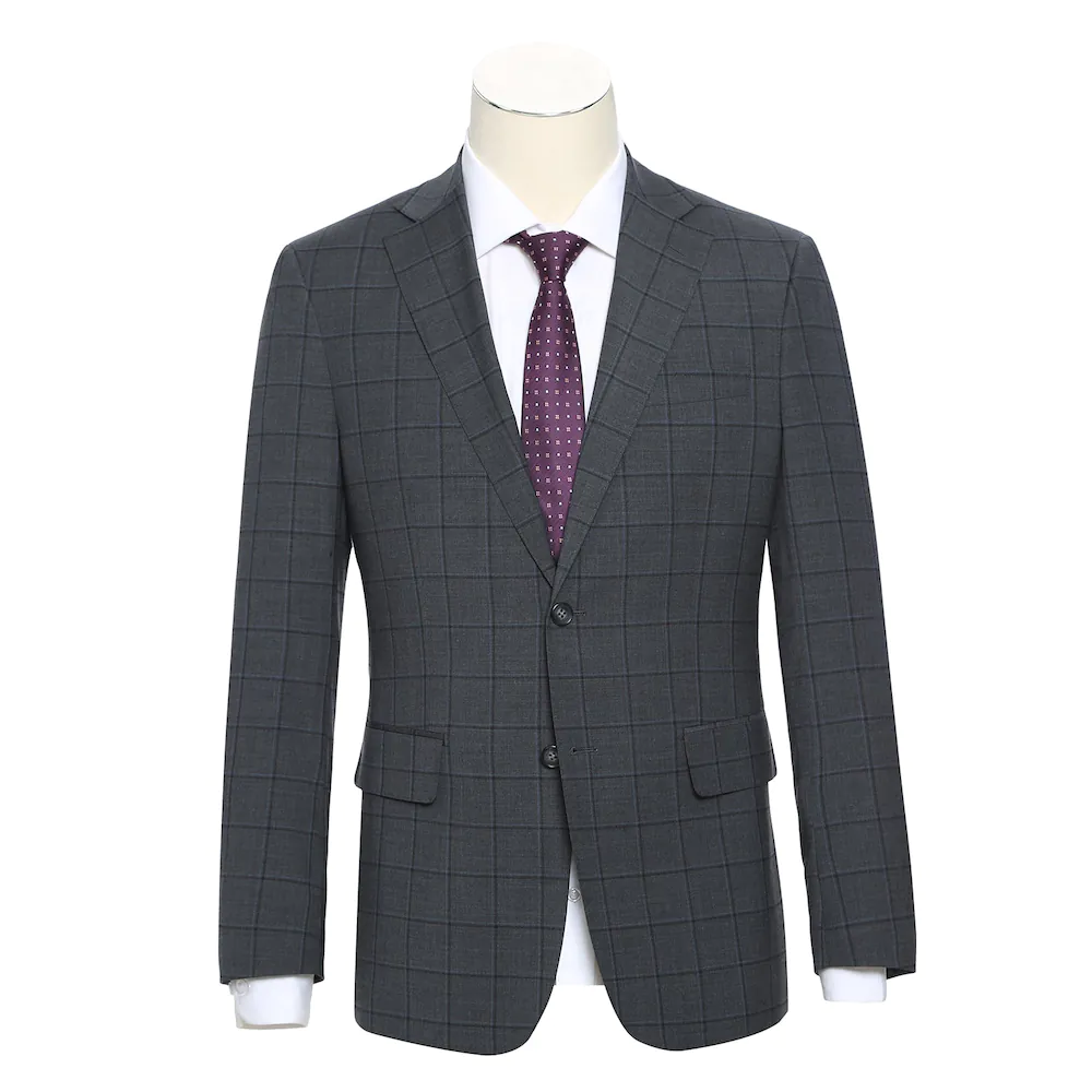 Charcoal Checked Wool Suit