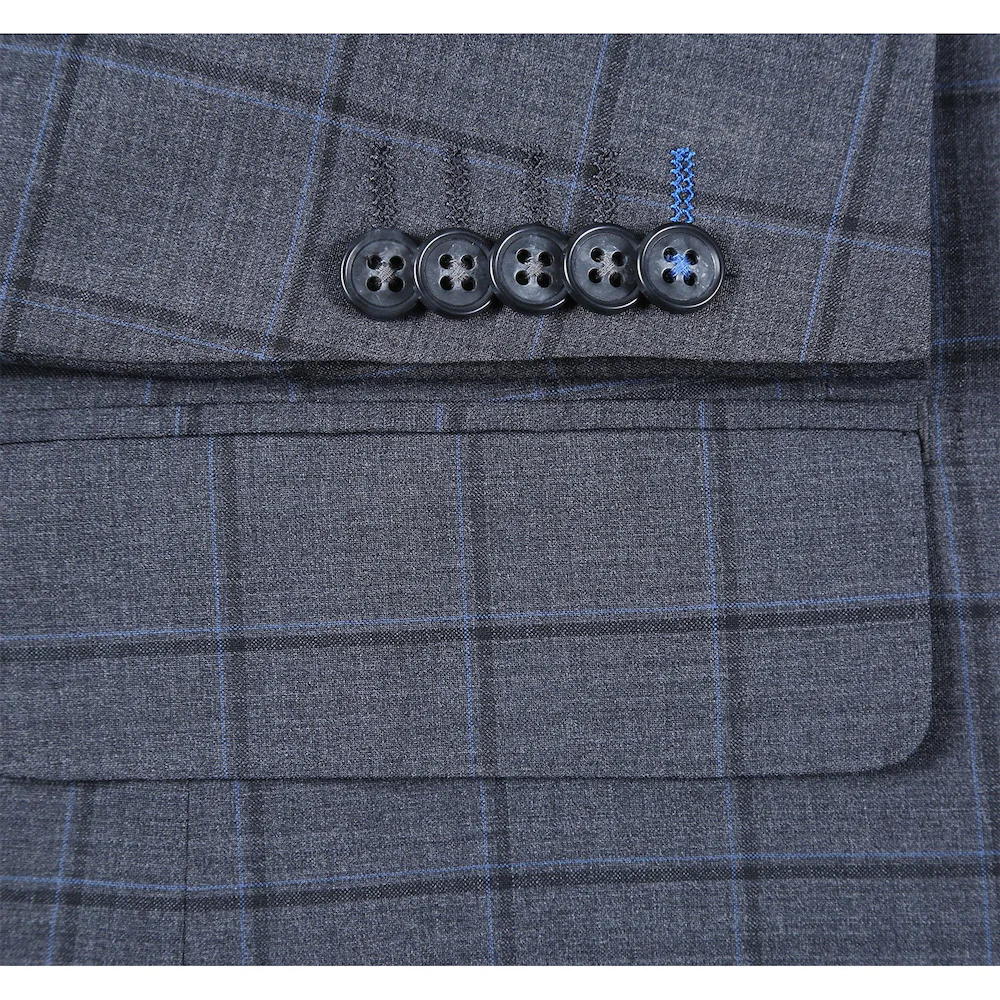 Charcoal Checked Wool Suit