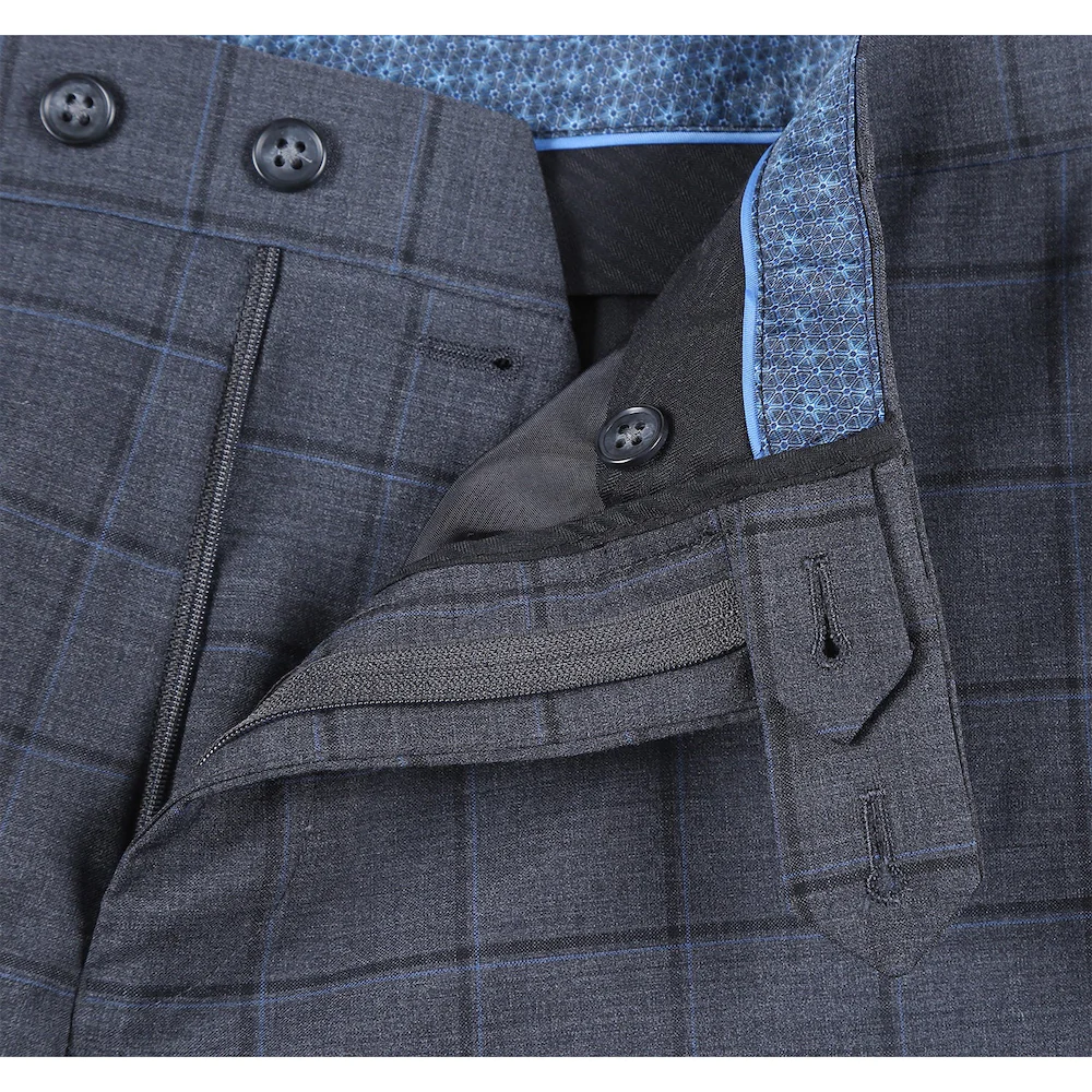 Charcoal Checked Wool Suit